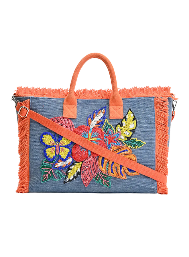 Rainbow Flutterby Foliage Tote