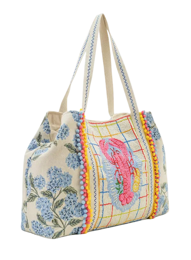 New England Lobster Beaded Oversized Tote