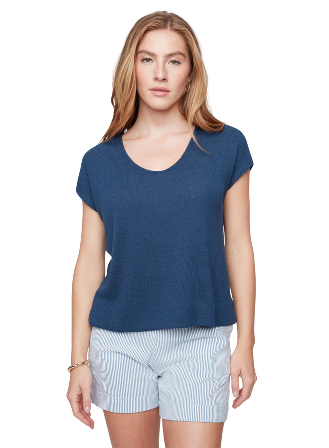 Renuar Easy V-Neck Knit Top in Two Colors