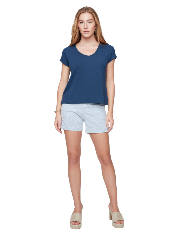 Renuar Easy V-Neck Knit Top in Two Colors