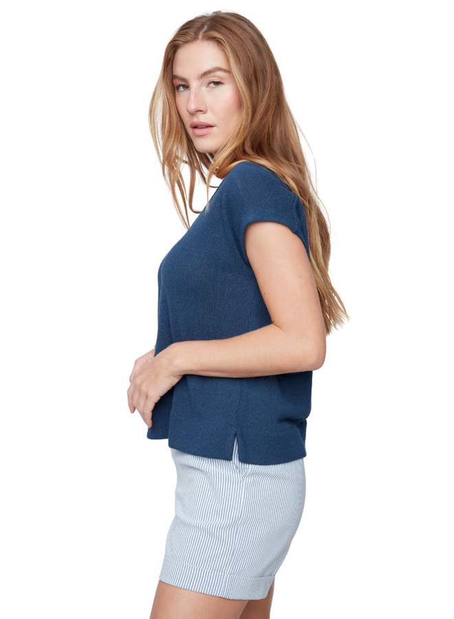 Renuar Easy V-Neck Knit Top in Two Colors