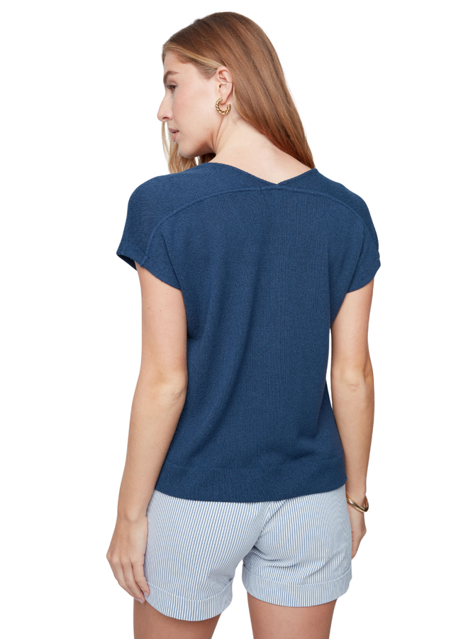 Renuar Easy V-Neck Knit Top in Two Colors