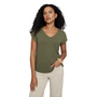 Renuar Easy V-Neck Knit Top in Army Green