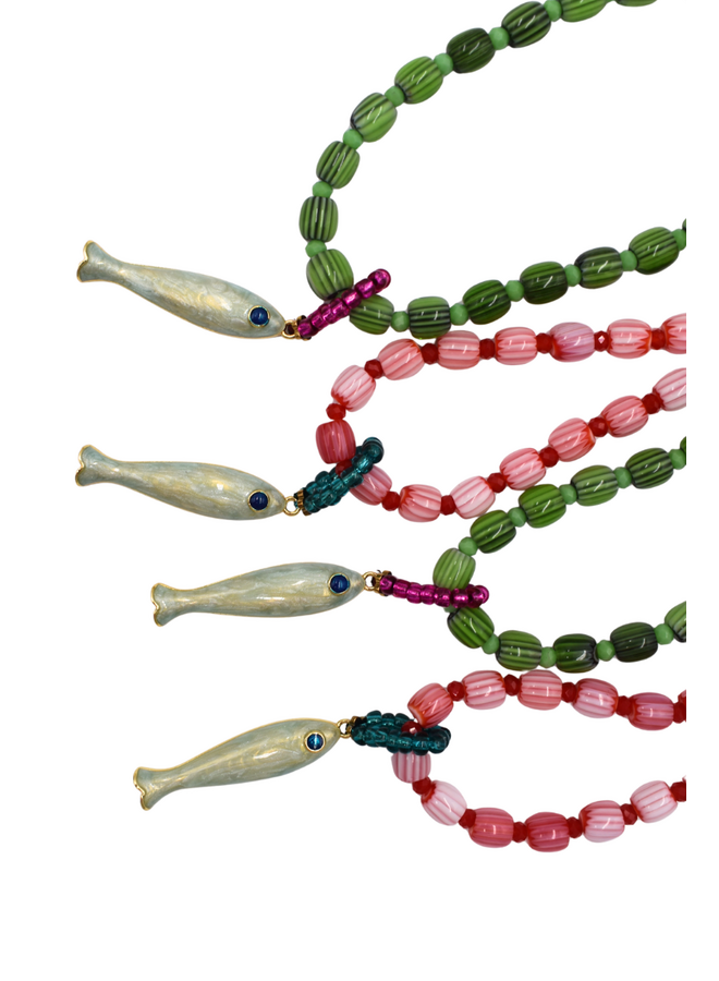 Little Green Fish Necklace in Two Colors