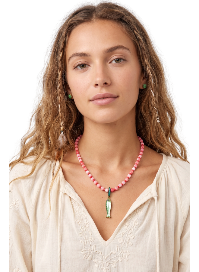 Little Green Fish Necklace in Two Colors