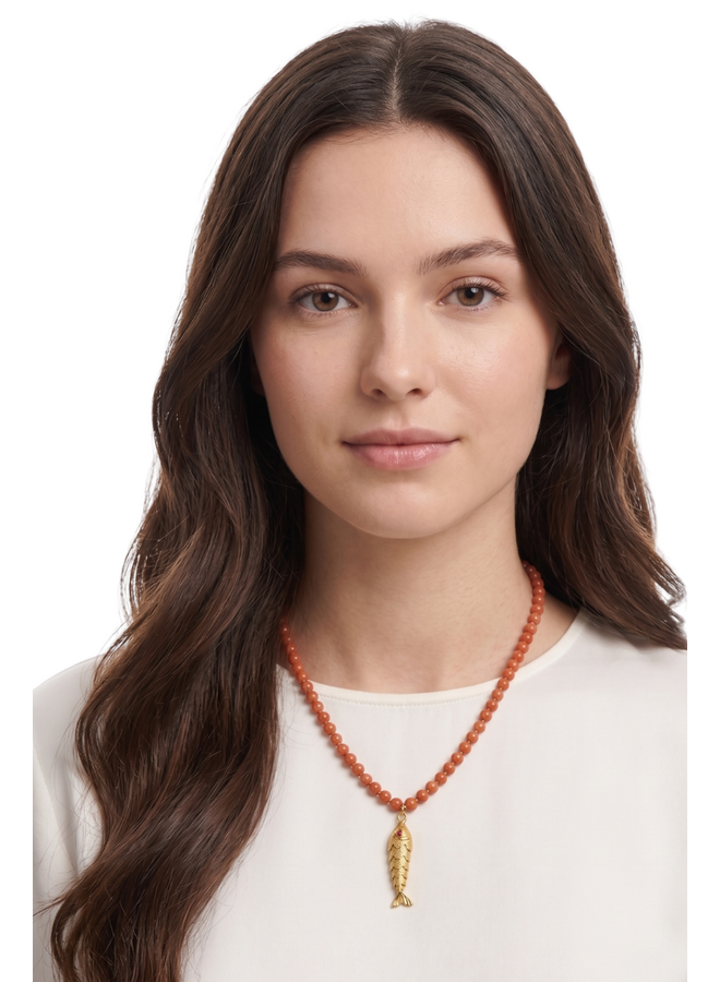 Articulated Gold Fish Necklace