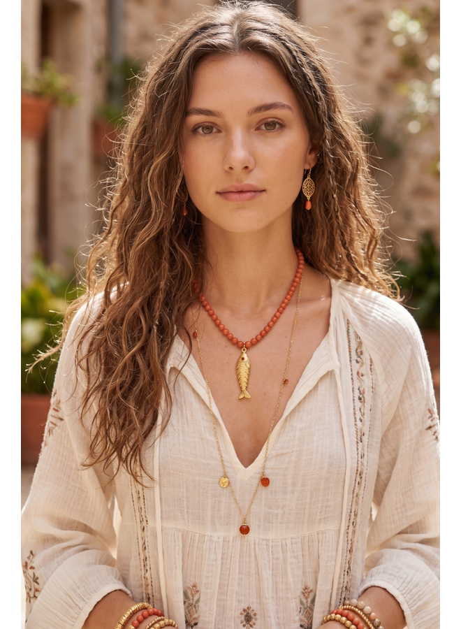 Articulated Gold Fish Necklace