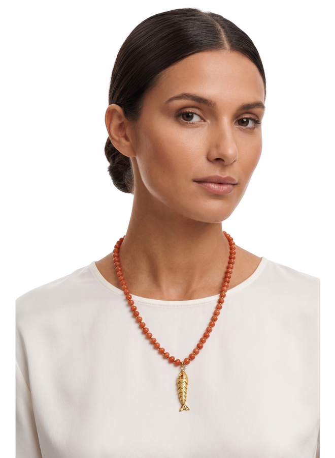Articulated Gold Fish Necklace