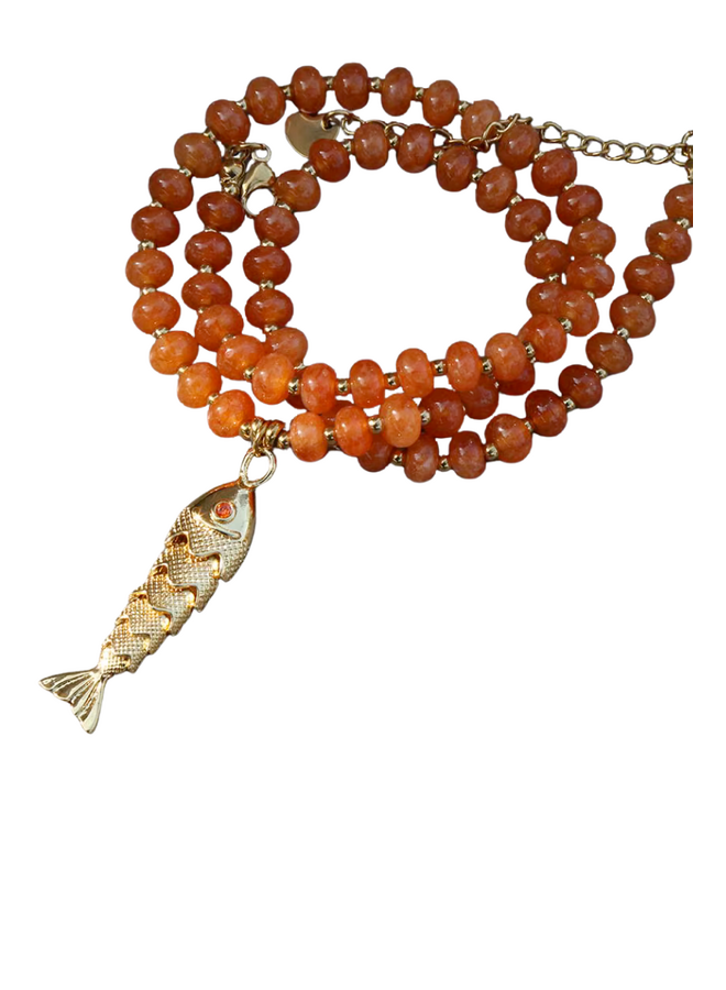 Articulated Gold Fish Necklace