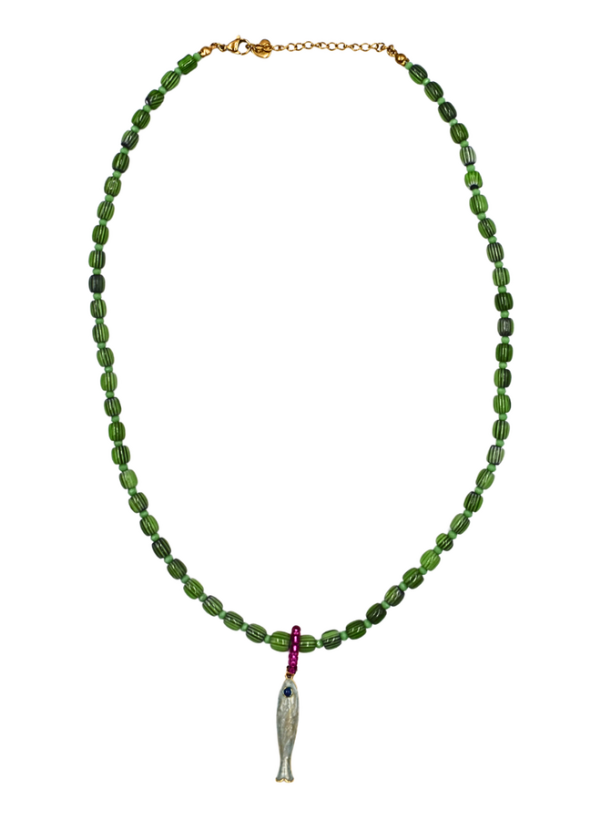 Little Green Fish Necklace in Two Colors