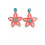 Coral Star Flower Acrylic Earrings