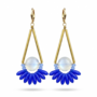 Brass and Stone Bold Earrings