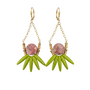 Pink And Green Earrings