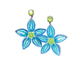 Blue Star Flower Earrings