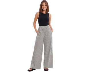 Seersucker Striped Wide Leg Pants - Shady and Katie - Shady And Katie