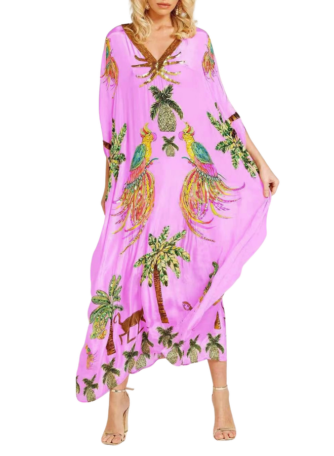 Tropical Mumu Cover-up in Rose