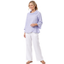 Habitat Linen Flounce Top in Cornflower Blue