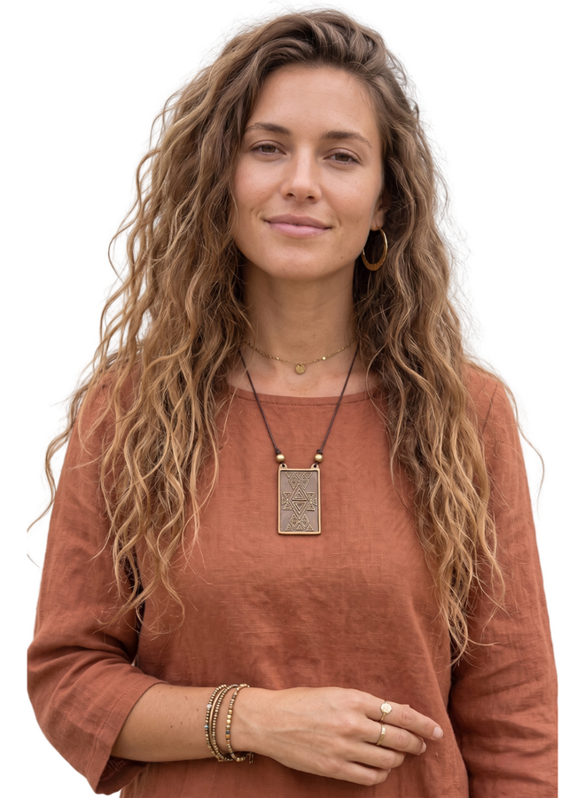 Ink + Alloy Brass Vertical Pendant Necklace