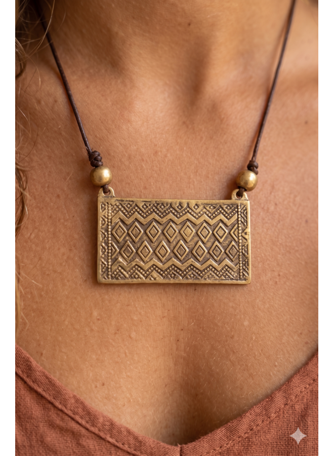 Ink + Alloy Brass Horizontal Pendant Necklace