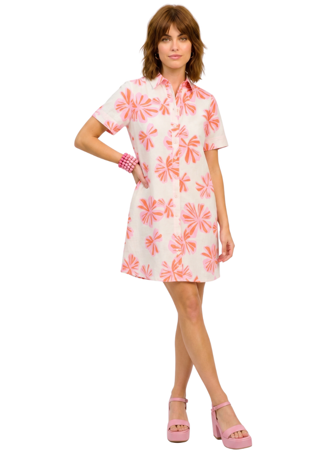 Uncle Frank Flower Swing Shirt Dress