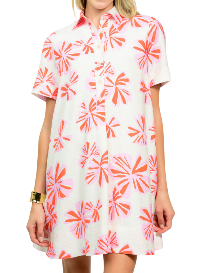 Uncle Frank Flower Swing Shirt Dress