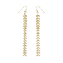 Linear Leaf Vine Earrings In Gold