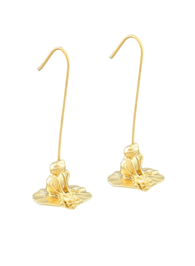 Sunning on a Lily Pad Earrings