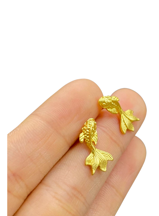14K Gold Plated Tiny Koi Fish Earrings