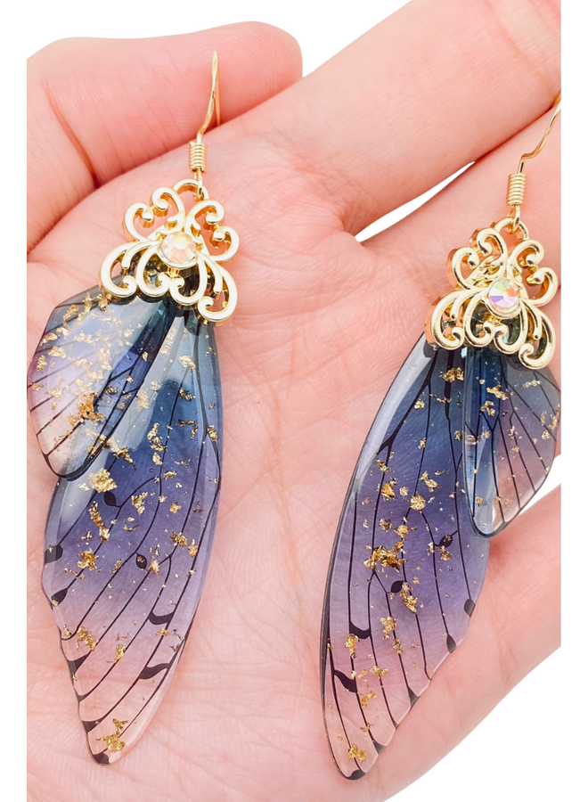 Handmade Fairy Wings Earrings Violet
