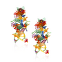 Long Floral Bunch Earrings