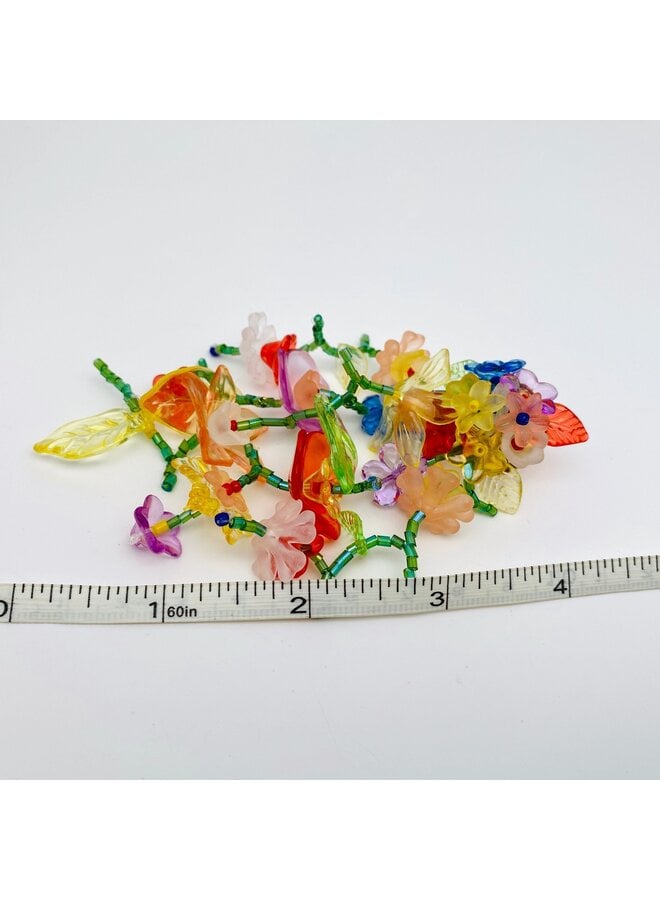 Long Floral Bunch Earrings