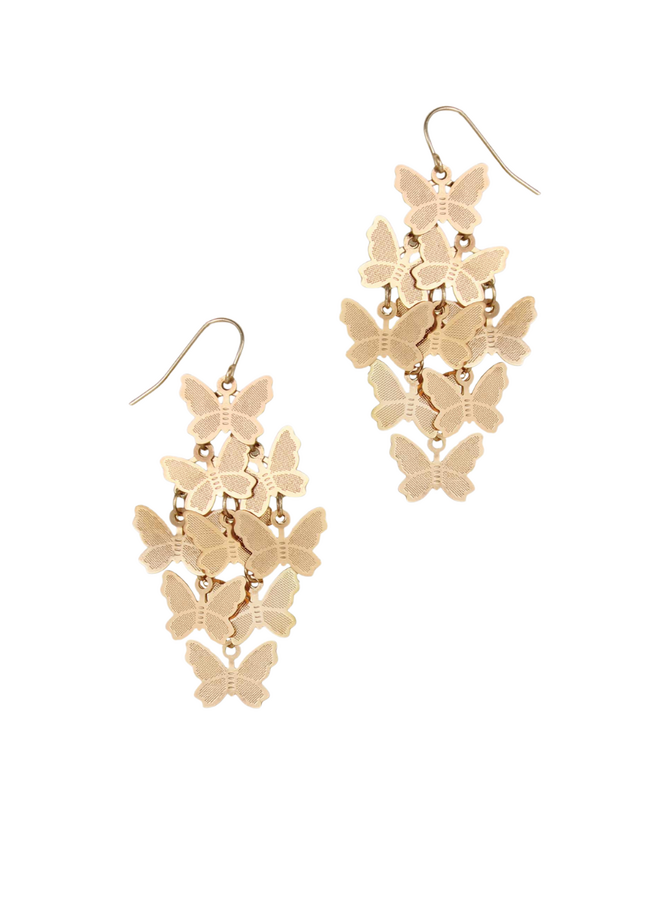 Butterfly Flurry Gold Earrings