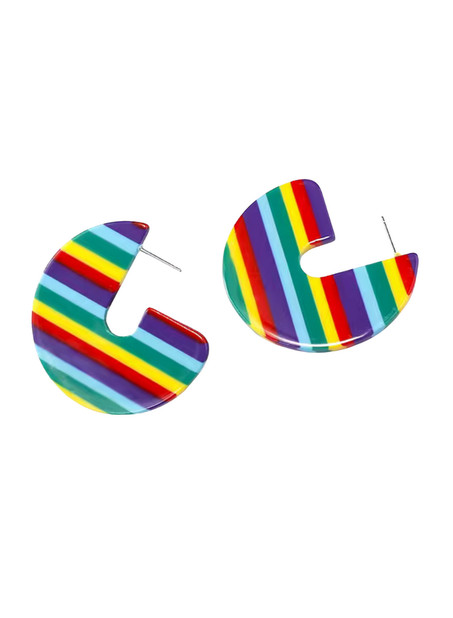 Geometric Rainbow Earrings