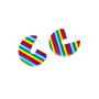 Geometric Rainbow Earrings