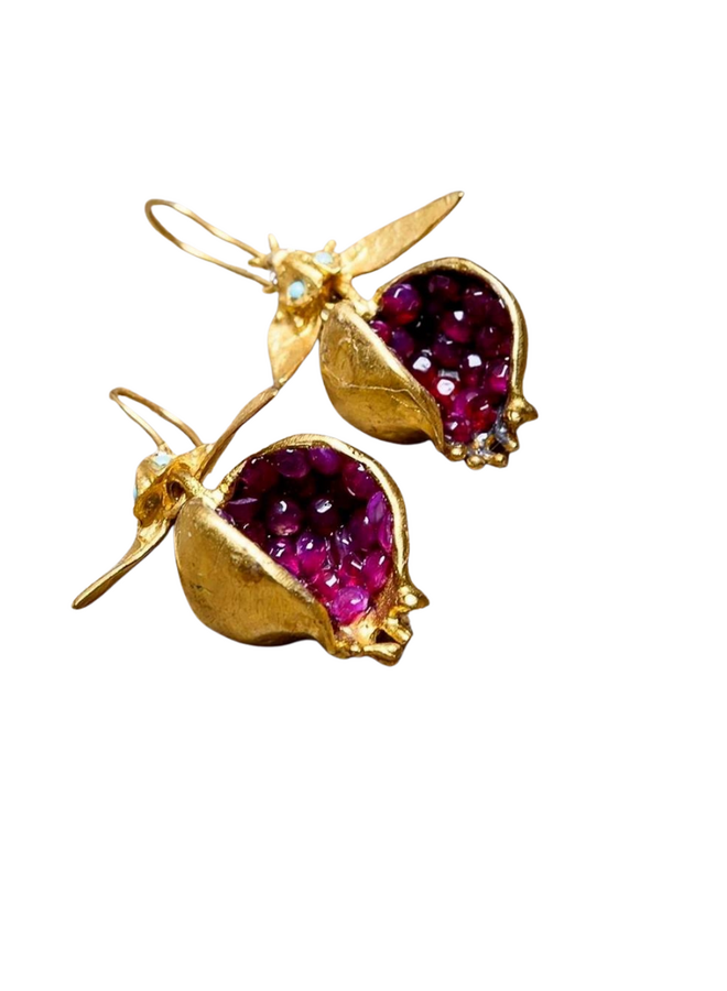 Bee & Pomegranate Earrings