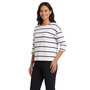Striped Boatneck Tee in White