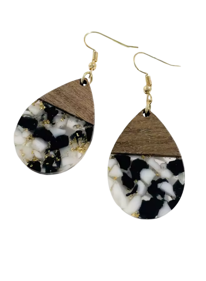 Black Gold Acrylic Earrings