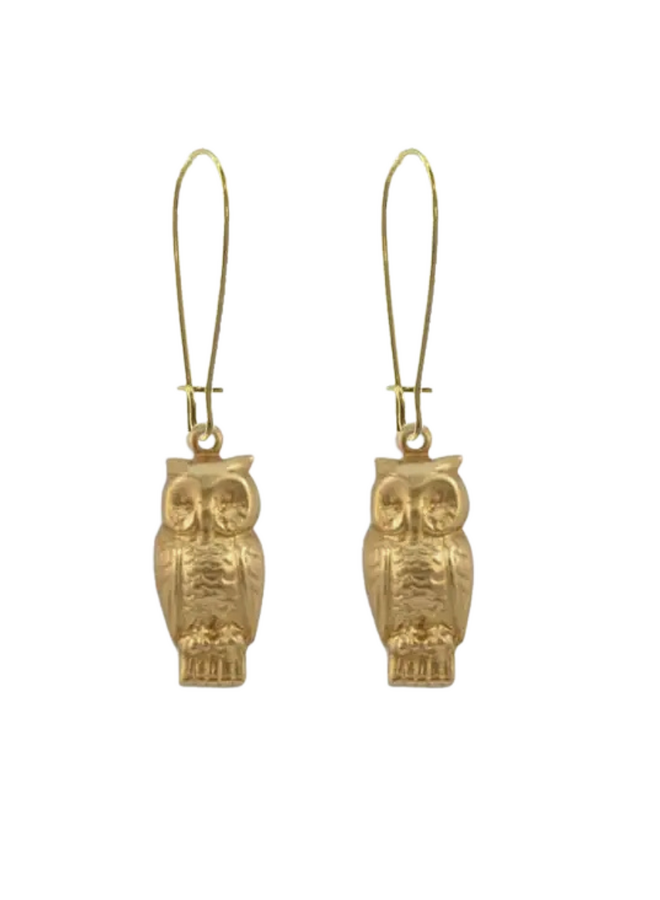 Brass Owl Earrings