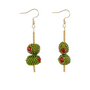 Beaded Olive Earrings