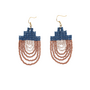 Mayan Pyramid Beaded Earrings In Multi Bronze