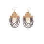 Mayan Pyramid Beaded Earrings In Gold