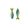 Handbeaded Fish Earrings In Green