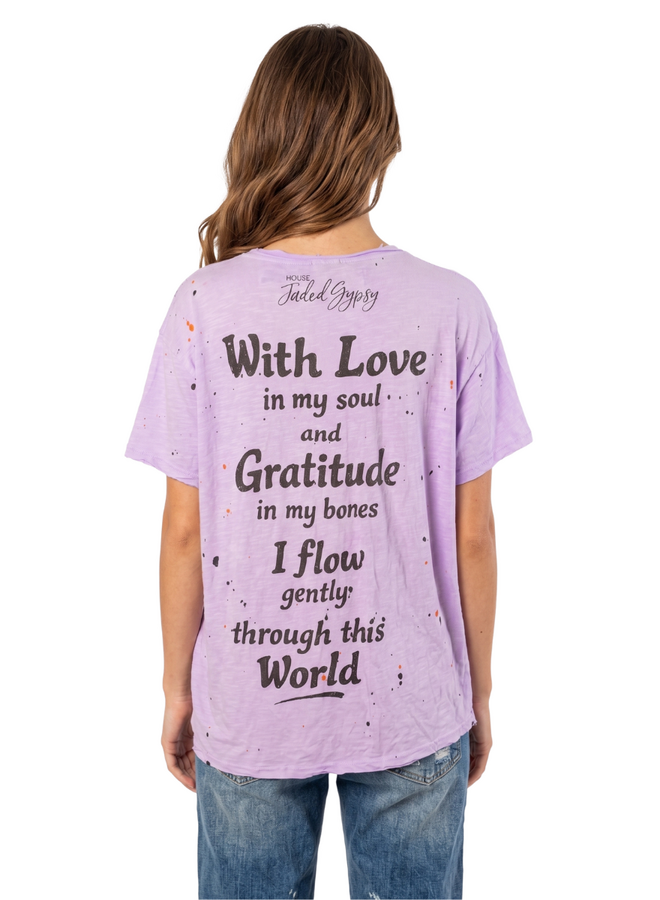 Jaded Gypsy Worn and Weathered Tee in Moon Dust
