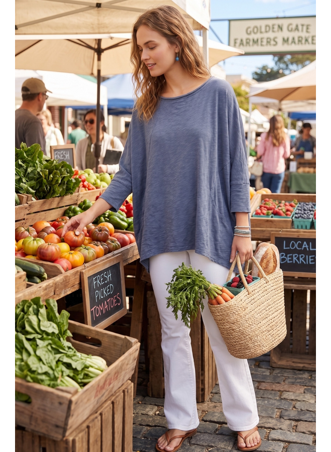 Jaded Gypsy Be Free Top in Vintage Denim