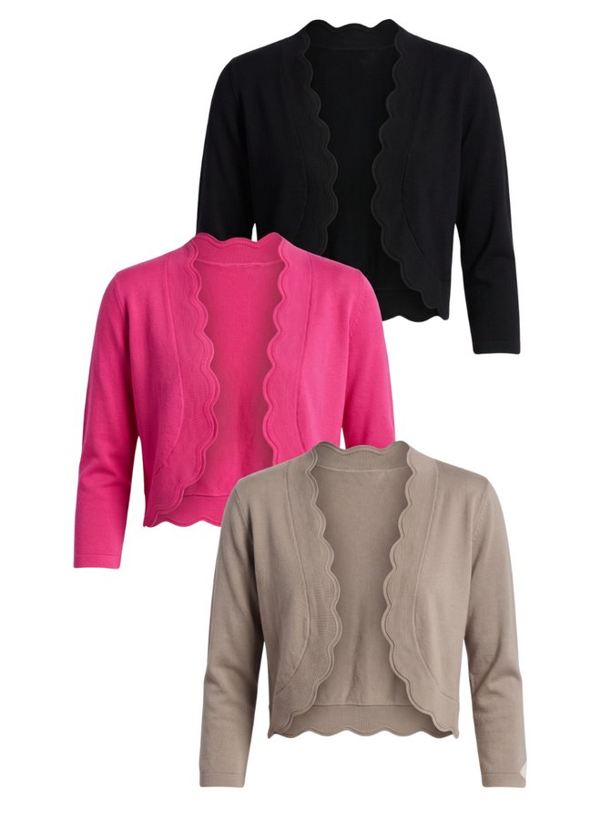 Scalloped Short Cardigan in More Colors