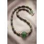 African Bead And Green Seaglass Necklace