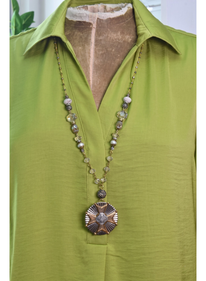 1960's French Maltese Cross Pendant