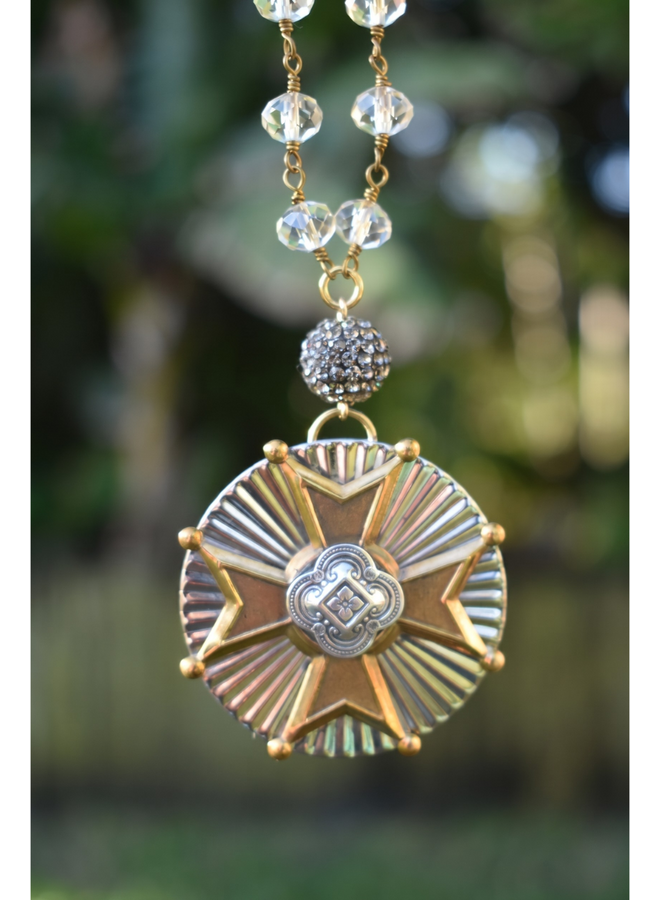 1960's French Maltese Cross Pendant