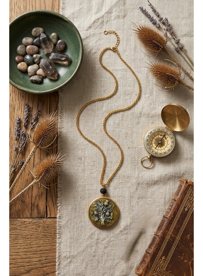 Jazmine Giovanni 1960's French Thistle Pendant Necklace