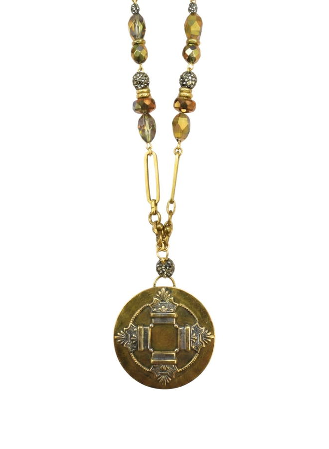1960's French Four Corners Pendant Necklace